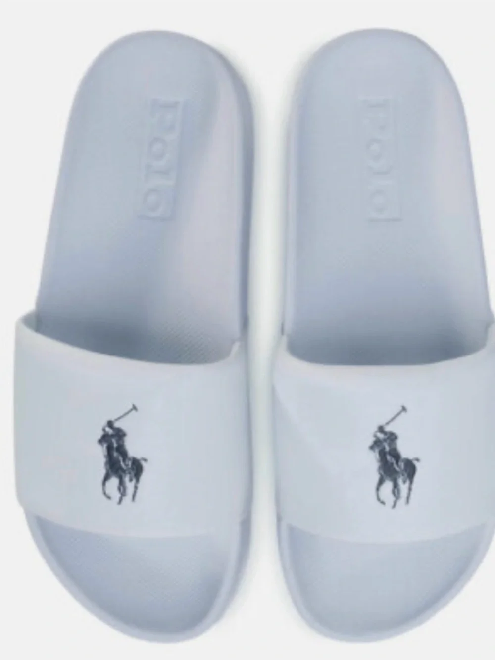 Polo by Ralph Lauren White Logo Slide Sandals